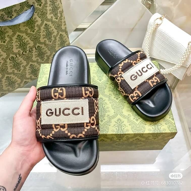 Gucci GG Slide Sandals For Women with Logo - AjmanShop