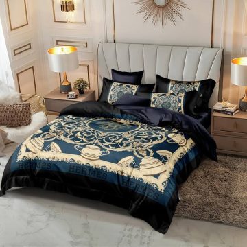 Hermes Bed Set 6pcs in Cotton Material- AjmanShop