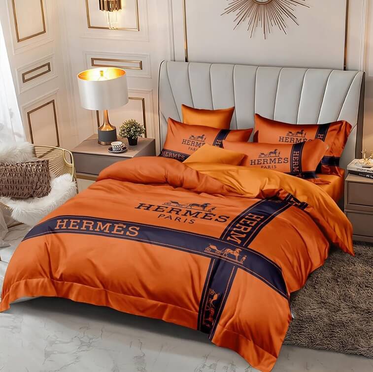 Hermes Bedsheet 6pcs Set, Signature - AjmanShop