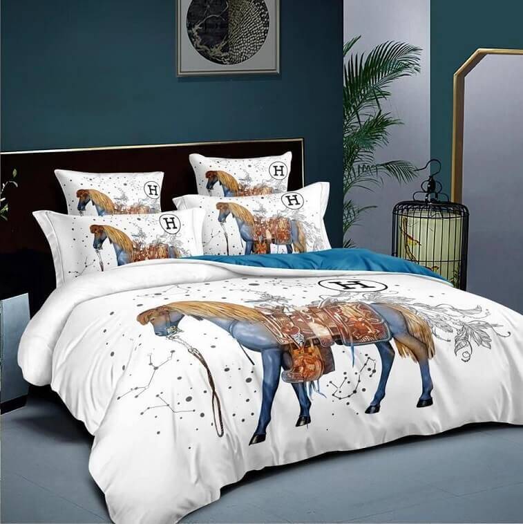 Hermes Bedsheet 6pcs Set in Cotton Material in Ajman Shop