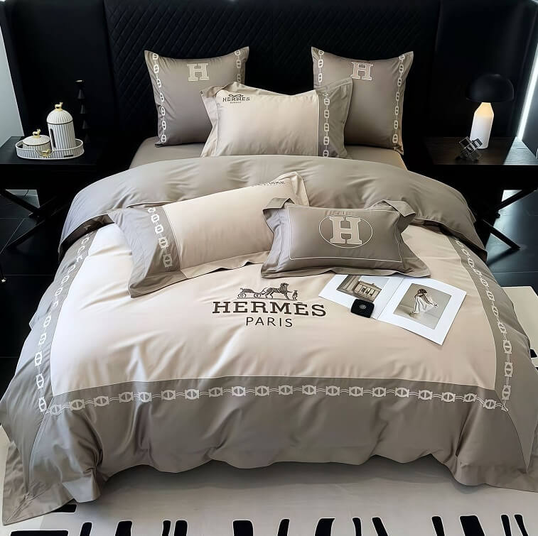 Hermes Bedsheet, Gray - AjmanShop