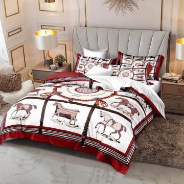 Hermes Brand Bedsheet Set 6pcs in Cotton Material- AjmanShop