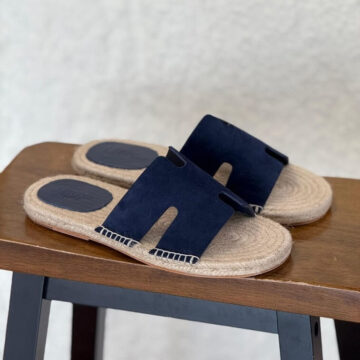 Hermes Canvas Slides, Blue - AjmanShop