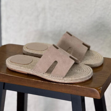 Hermes Canvas Slides, Gray - AjmanShop