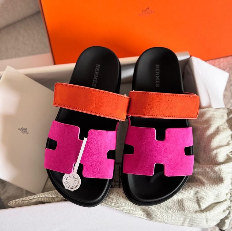 Hermes Chypre Sandal, Magenta-Orange - AjmanShop