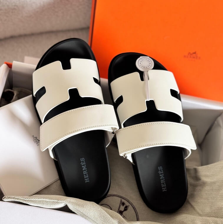 Hermes Chypre Sandal, White - AjmanShop