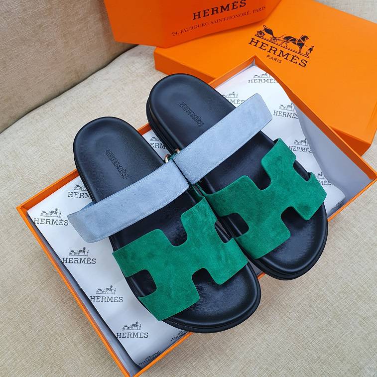 Hermes Chypre Women Sandals Green, Sky Blue - AjmanShop