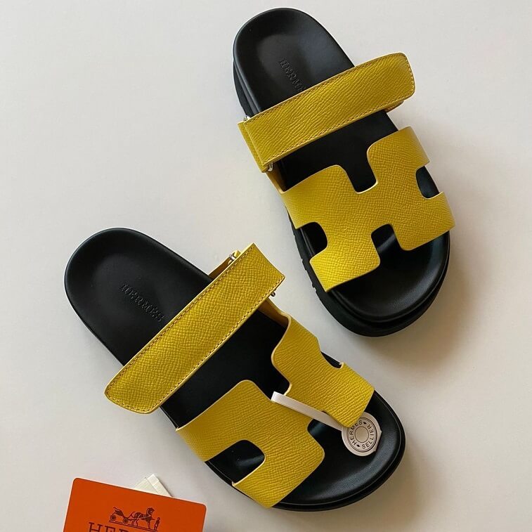 Hermes Chypre Women Sandals Mustard - AjmanShop