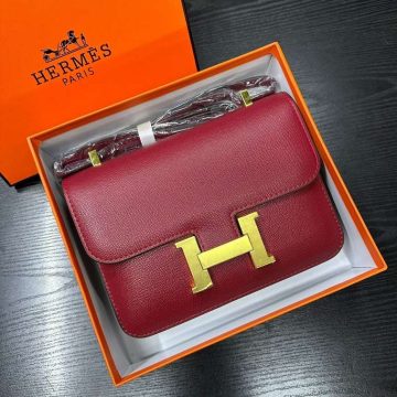 Hermes Constance Women Bag, Maroon - Ajmanshop