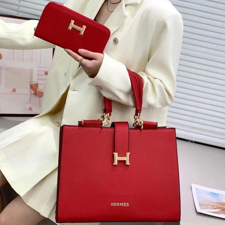 Hermes Formal Bag For Women with Golden Logo - AjmanShop