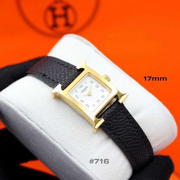 Hermes Heure H Watch, Black-Gold - AjmanShop