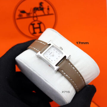 Hermes Heure H Watch, Brown-Silver - AjmanShop