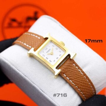 Hermes Heure H Watch, Camel-Gold - AjmanShop