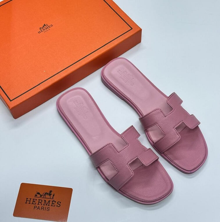 Hermes Oran Slipper, Baby Pink - AjmanShop