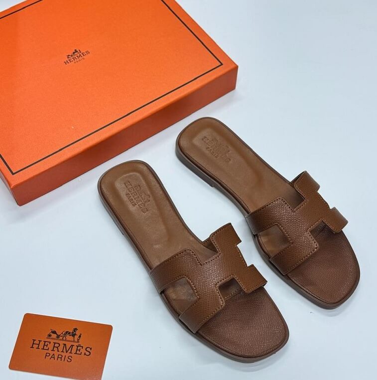 Hermes Oran Slipper, Brown - AjmanShop