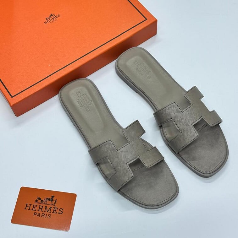 Hermes Oran Slipper, Light Gray - AjmanShop