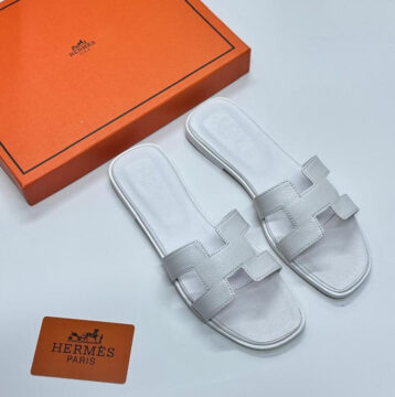 Hermes Oran Slipper, White - AjmanShop
