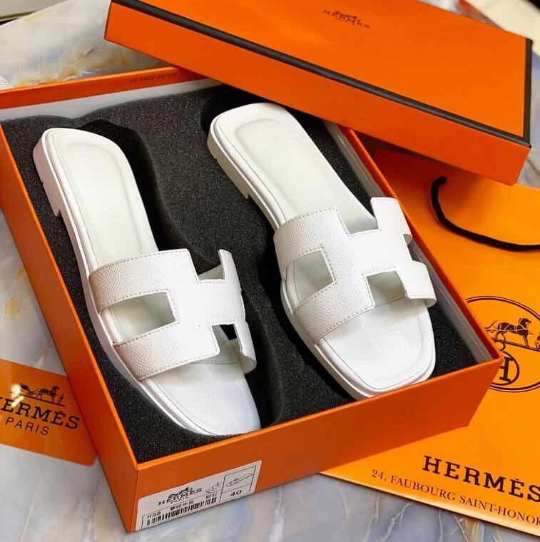 Hermes Slipper, White - AjmanShop