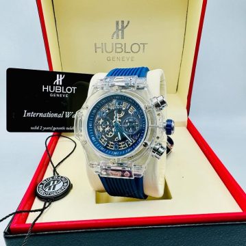 Hublot Chronograph Watch For Men with Rubber Belt - AjmanShop
