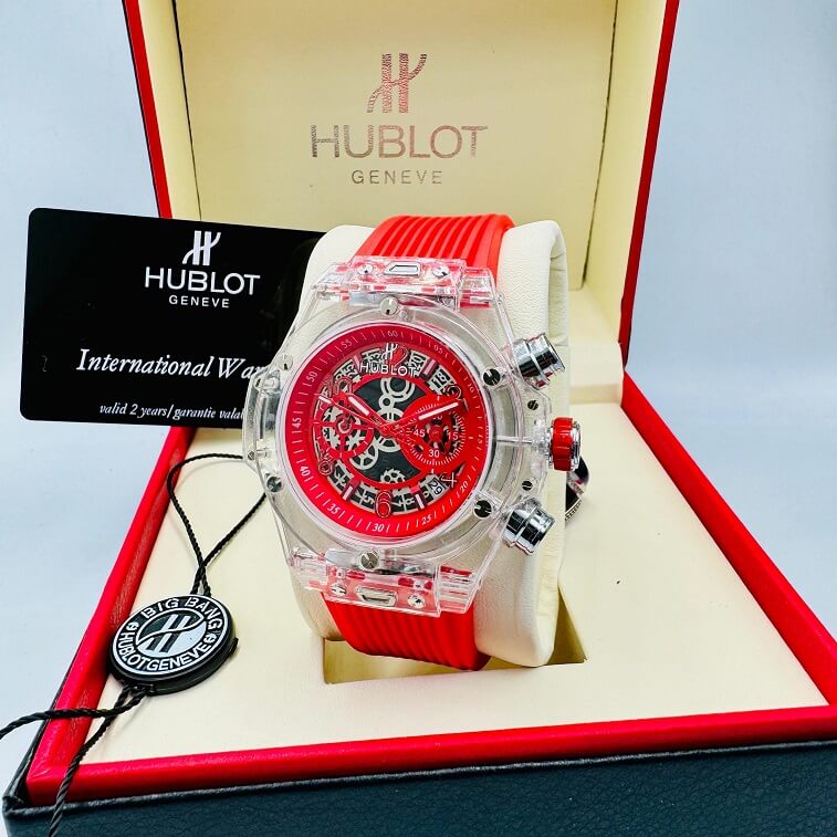 Hublot Chronograph Watch For Men with Rubber Belt - AjmanShop