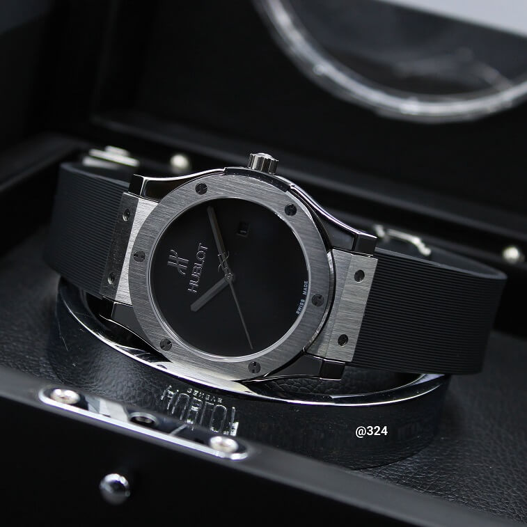 Hublot Men Watch Automatic, Black - Silver - AjmanShop