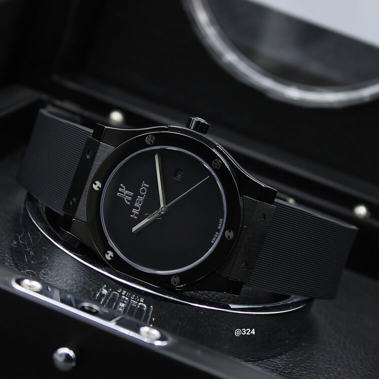 Hublot Men Watch Automatic, Black - AjmanShop