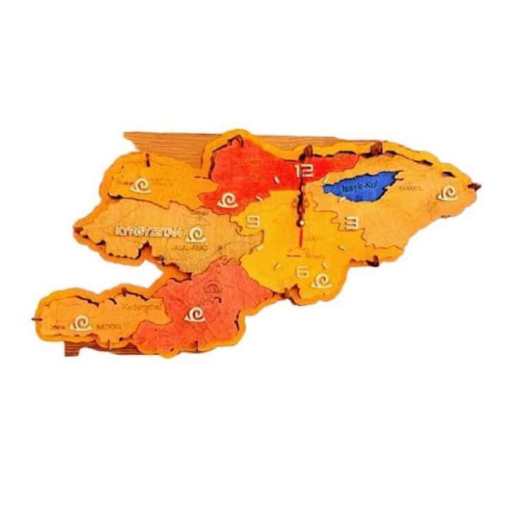 Kyrgyzstan Natural Wood Wall Clock - AjmanShop