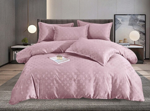 LV Bedsheet Set, Pink - AjmanShop