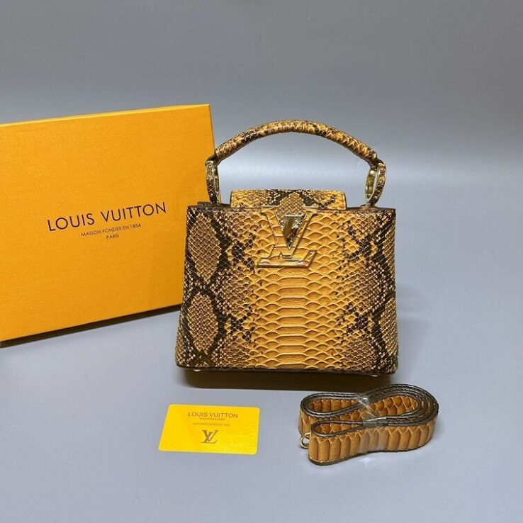 LV Capucines Mini Bag in Leather Material 21cm- AjmanShop