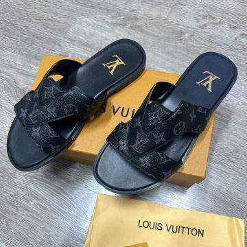 LV Mens Sandal Open Toe Slipper with Logo - AjmanShop