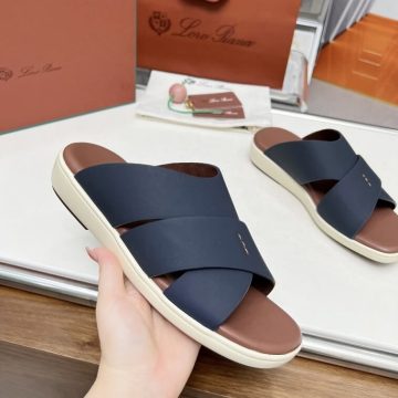 Loro_Piana Men's Flat Sandal Blue - AjmanShop
