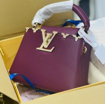 Louis Vuitton Capucines Bag, Maroon - AjmanShop