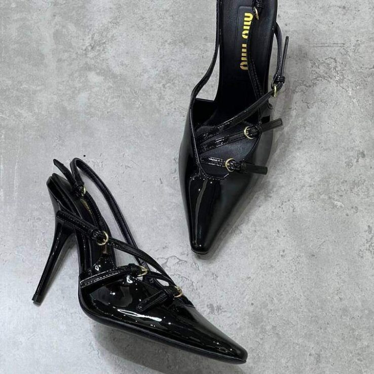 Miu Miu Heel Buckle Slingback Pumps - AjmanShop