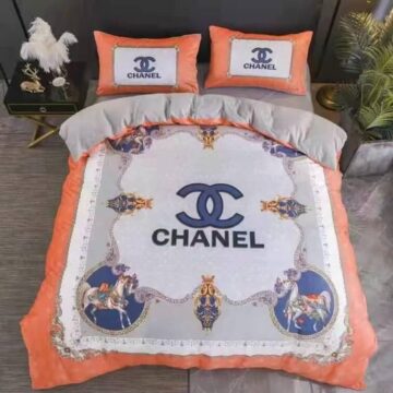 New Chanel Logo Bedsheet Set 6pcs in Cotton Material- AjmanShop