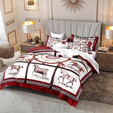 New Hermes Bedsheet Set 6pcs in Cotton Material- AjmanShop