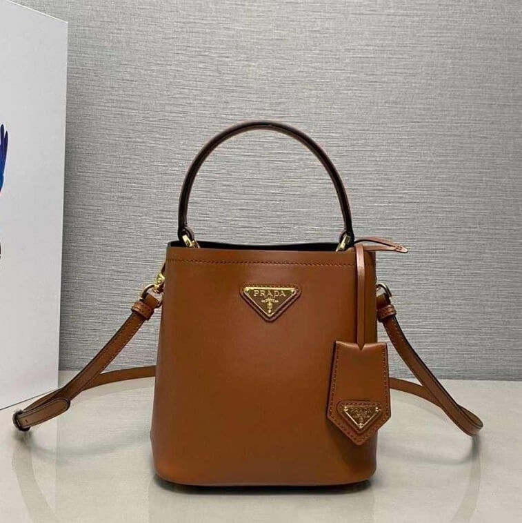 Prada Bucket Bag in Leather Medium Size- AjmanShop