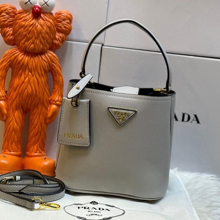 Prada Bucket Bag in Leather Medium Size- AjmanShop