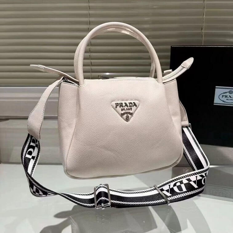 Prada Small Leather Handbag White- Ajmanshop (1)