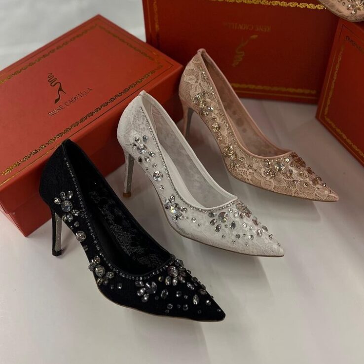 Rene Caovilla Cinderella Pumps in Crystal Work - AjmanShop