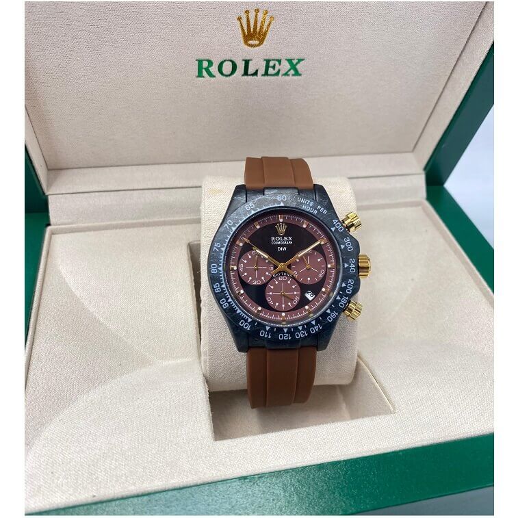 Rolex Brown Watches for Men Sports Analog Quartz- AjmanShop