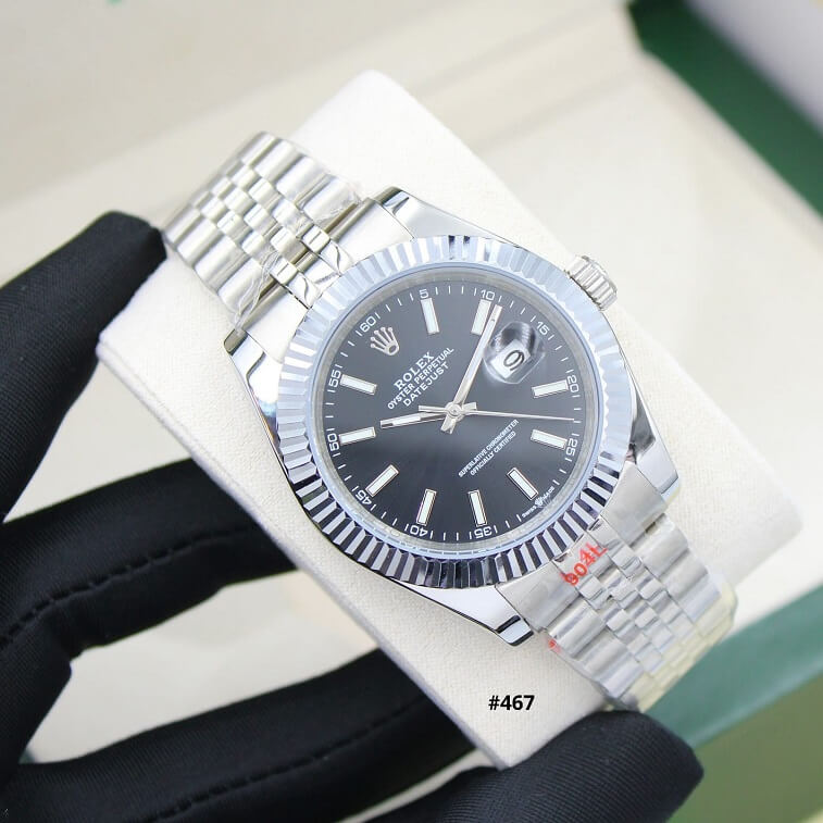 Rolex Datejust Automatic Watch, Black - AjmanShop