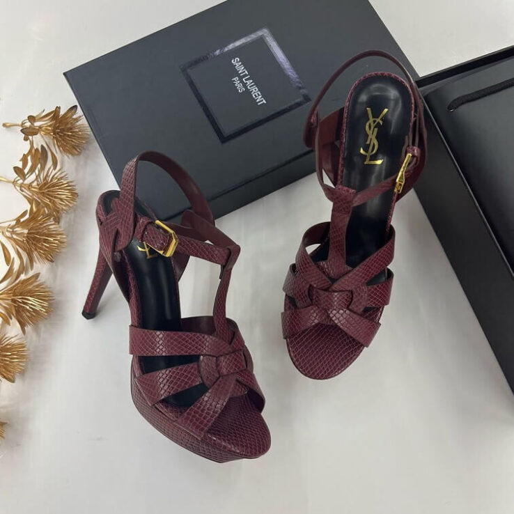 Saint Laurent Sandal Python Leather - AjmanShop