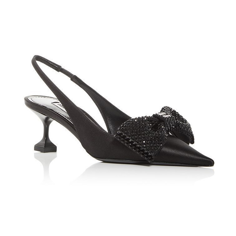 Satin Bow Pumps by Miu Miu Heel for Women - AjmanShop