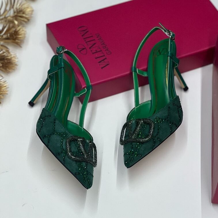 Valentino Satin Pumps for Women in Shiny Suede- AjmanShop