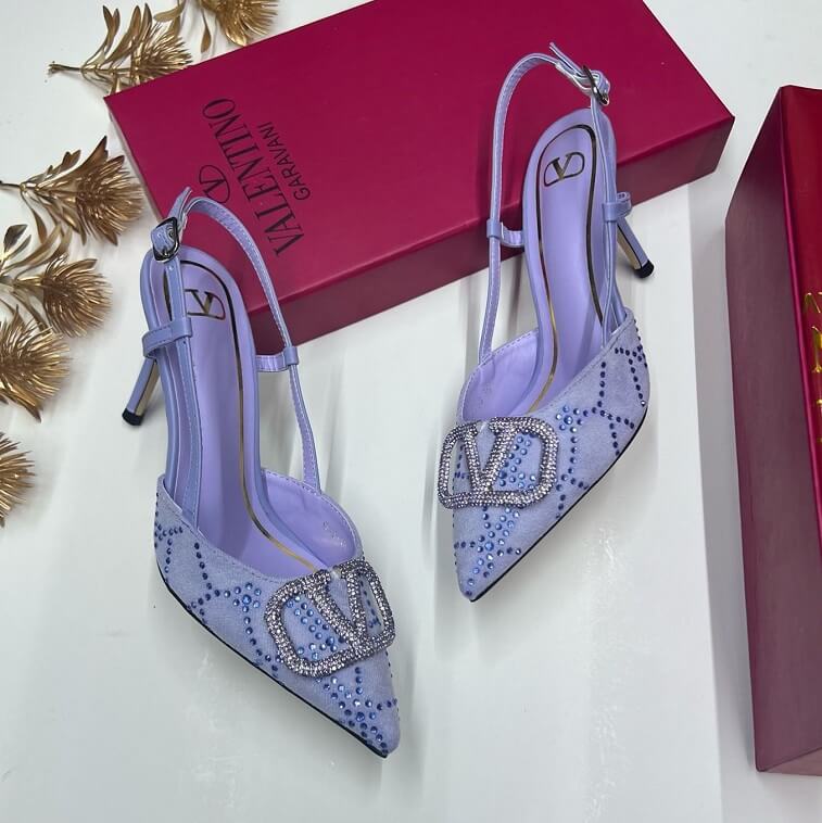 Valentino Satin Pumps for Women in Shiny Suede- AjmanShop