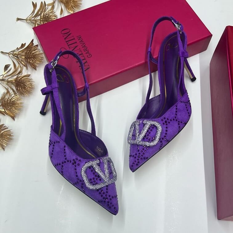 Valentino Satin Pumps for Women in Shiny Suede- AjmanShop