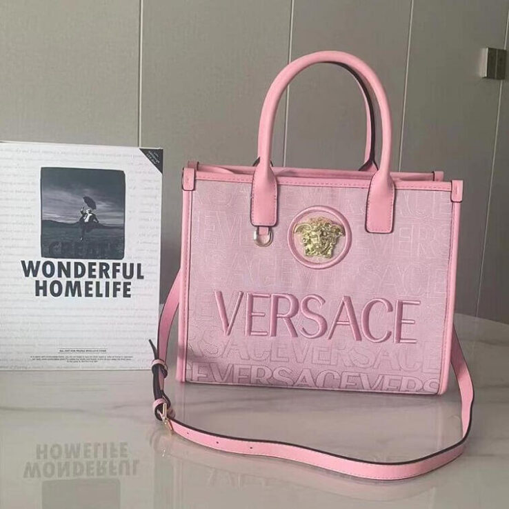 Versace Canvas Bag, Pink - AjmanShop