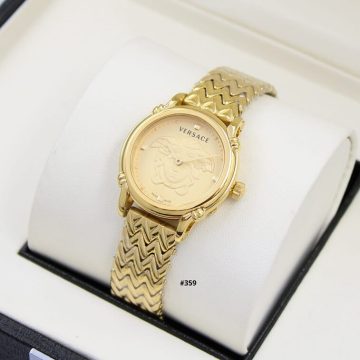 Versace Safety Pin Watch for Ladies in Gold - AjmanShop