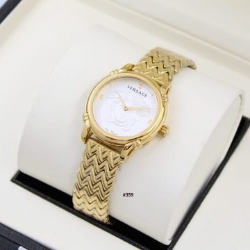 Versace Safety Pin Watch for Ladies in Gold - AjmanShop