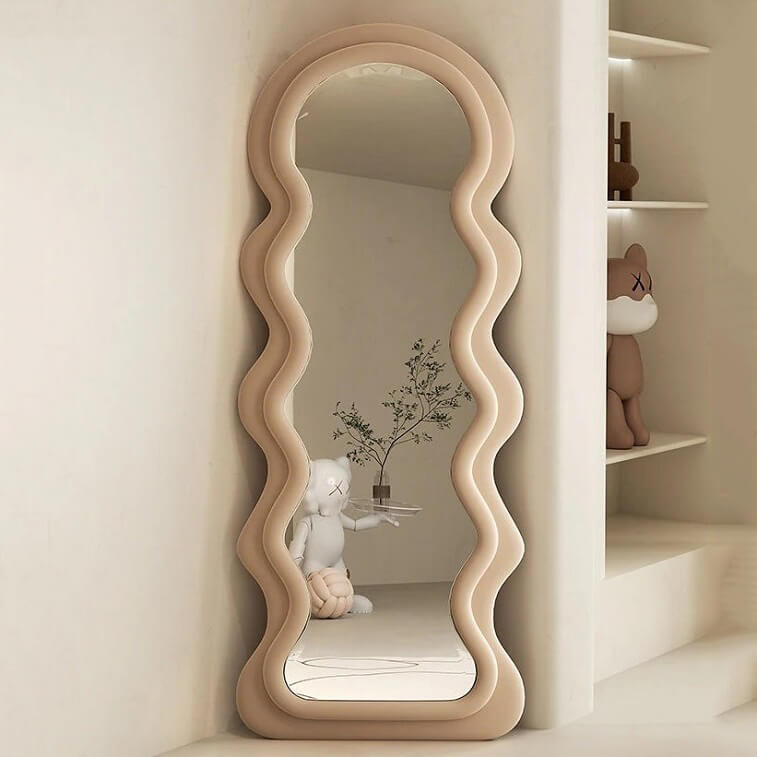 Wave Velvet Wall Mirror UAE - AjmanShop